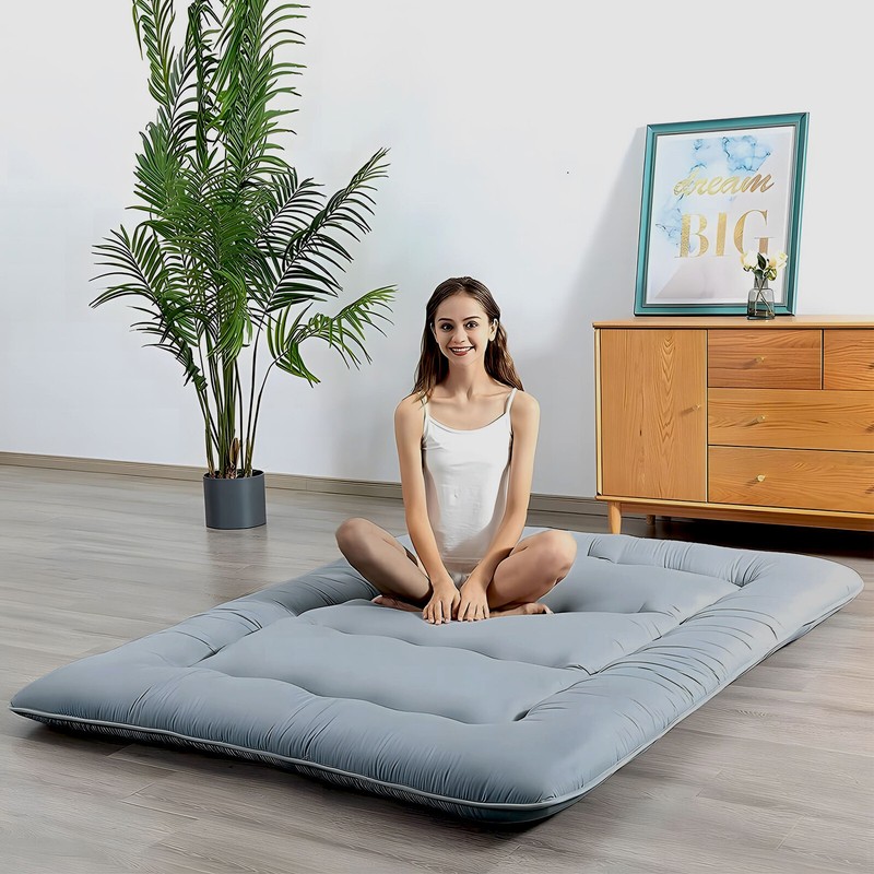 4 in Thick Japanese Floor Mattress Foldable Futon Mattress Sleeping Tatami Mat gallery