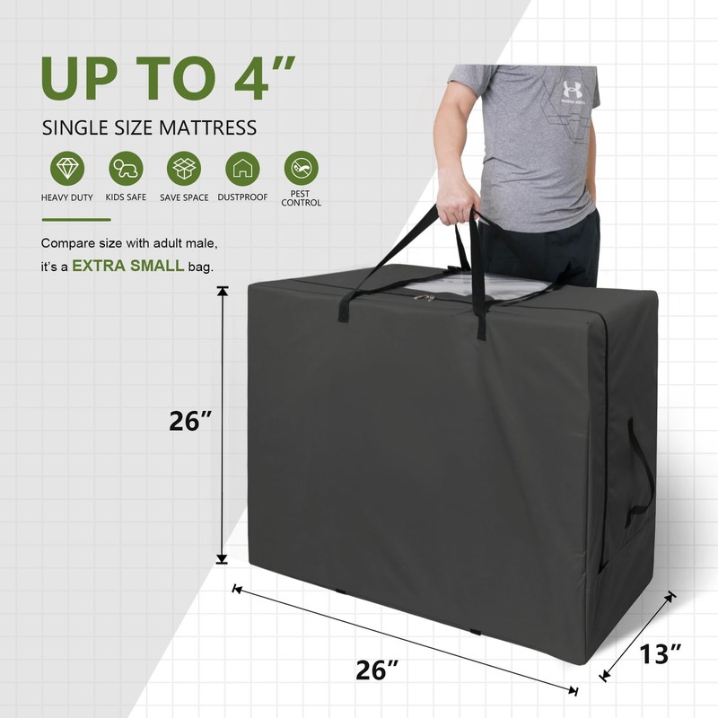 Folding Mattress Storage Bag - Heavy Duty Carry Case for Tri-Fold Guest Bed (... gallery