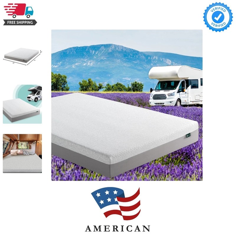 8 Inch Ultima RV Memory Foam Mattress [New Version], Short Queen, Fiberglass ...
