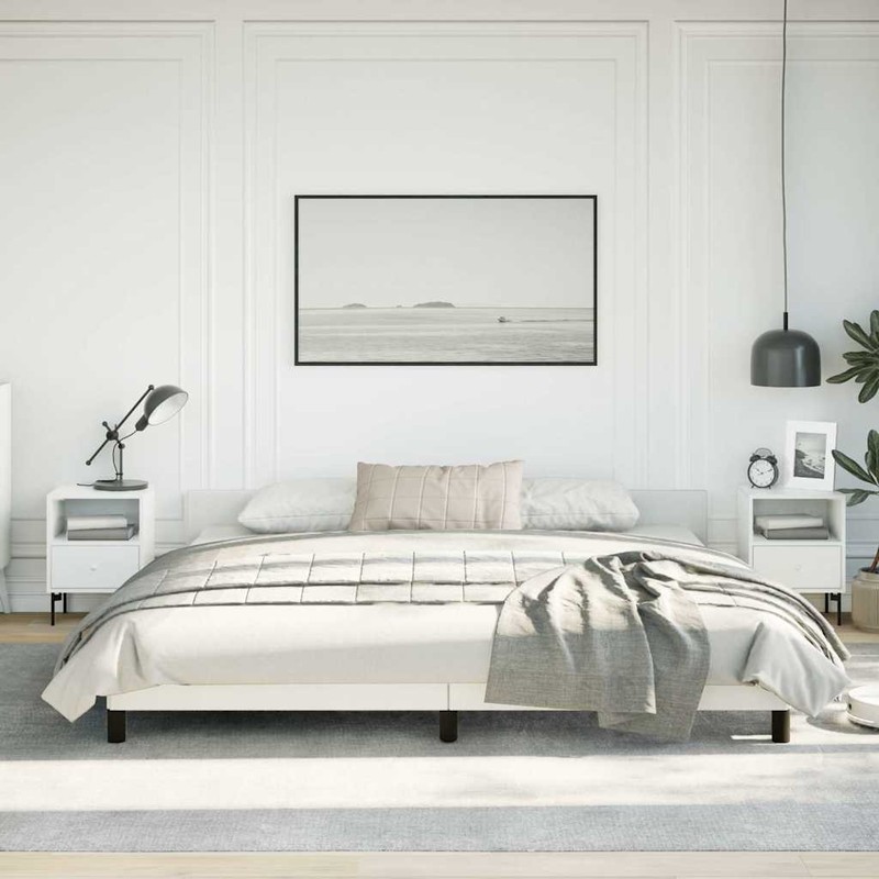 Bed Frame with Headboard Platform Bed Base for Bedroom Faux Leather vidaXL gallery