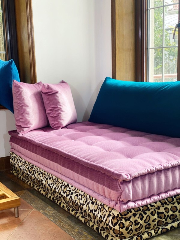 French Handmade Daybed Mah Jong Sofa Modular Sectional Sofa Couch Lounge Set