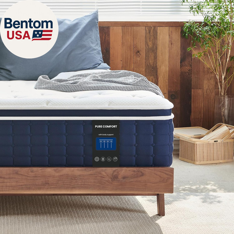 12 Inch Hybrid Mattress Twin Size, Medium for Extra Back Support & Pressure Reli