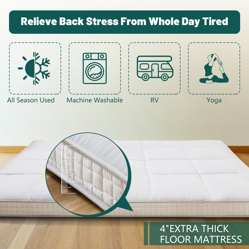 SLSY Japanese Futon Mattress Floor Mattress Twin Size 80x39x4 in Folding Cushion gallery