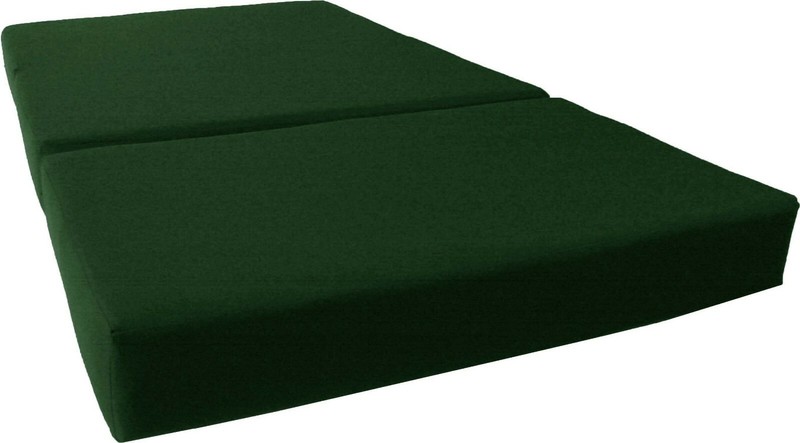 Full Trifold Foam Beds, Folding Mattresses, Ottoman, RV Mattress Hunter Green