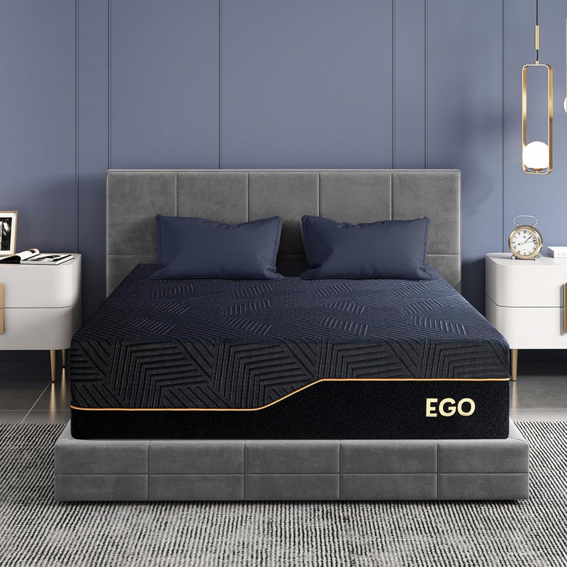 EGOHOME 14 Inch California King Memory Foam Mattress for Back Pain, Cooling Copp