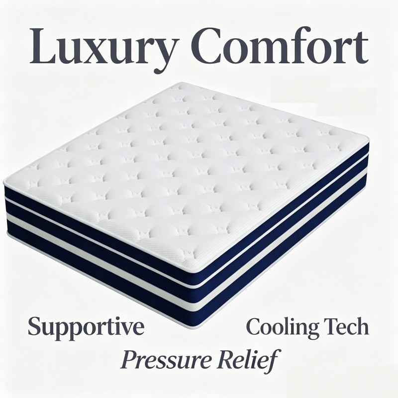 12in Gel Memory Foam & Spring Hybrid Mattress Twin/Full/Queen/King size In a Box
