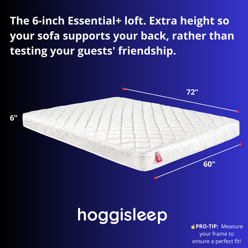 6" Sleeper Sofa Innersping Mattress - Sizes: Queen, Full, Three-Quarter - hoggi