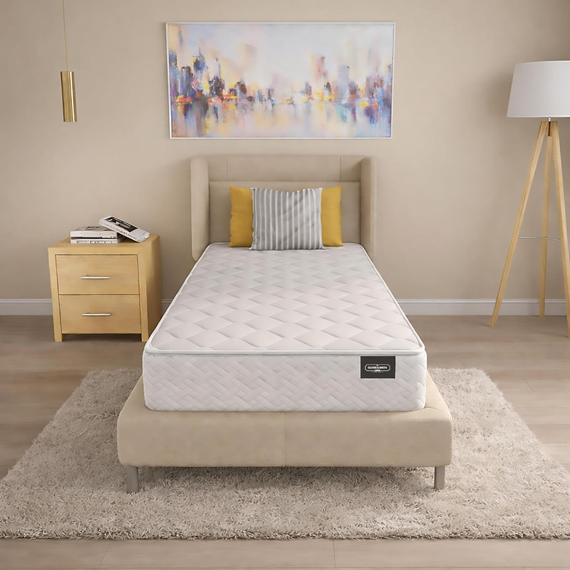 Twin Mattress 6 Inches 38X75 White – Medium Firm Hybrid for Bed – Twin Size Matt