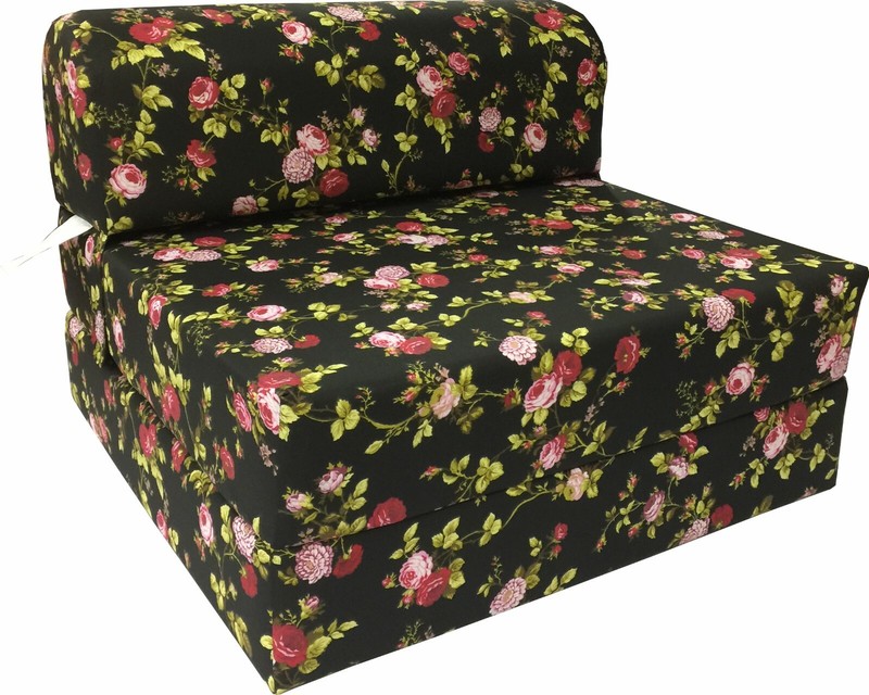 Twin Sleeper Chair Folding Foam Beds, Bedding Sofa, Couches 6x32x70 Rose Black