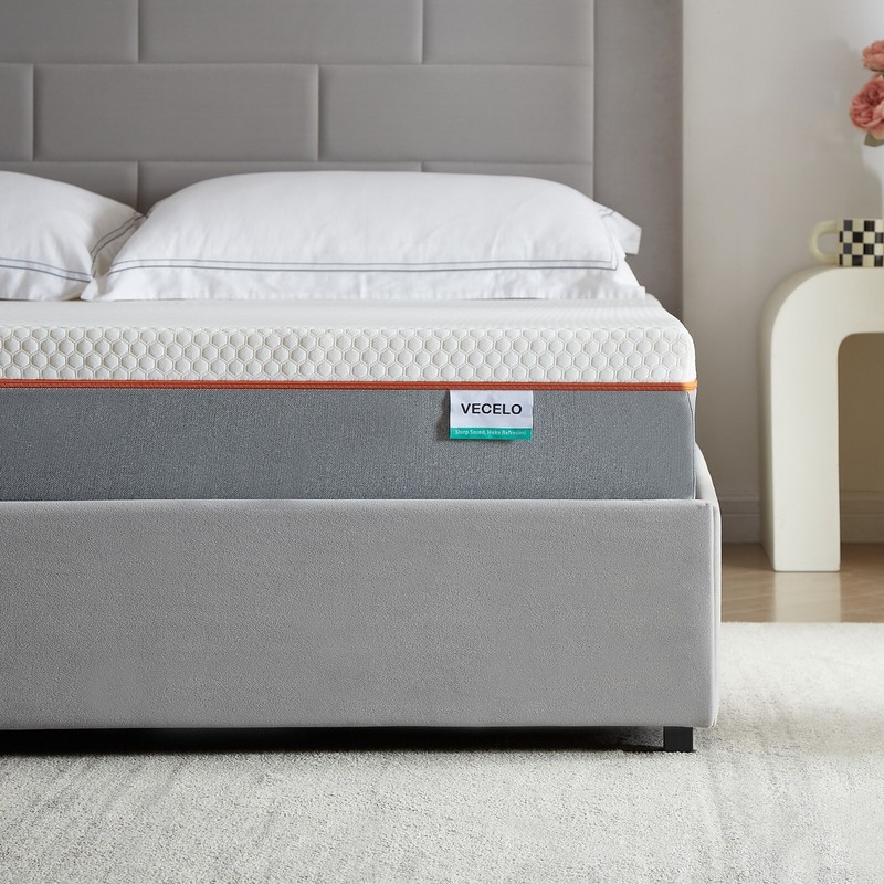 VECELO 8" Mattress Cal King Gel Memory Foam in a Box Queen Size Pressure Relief