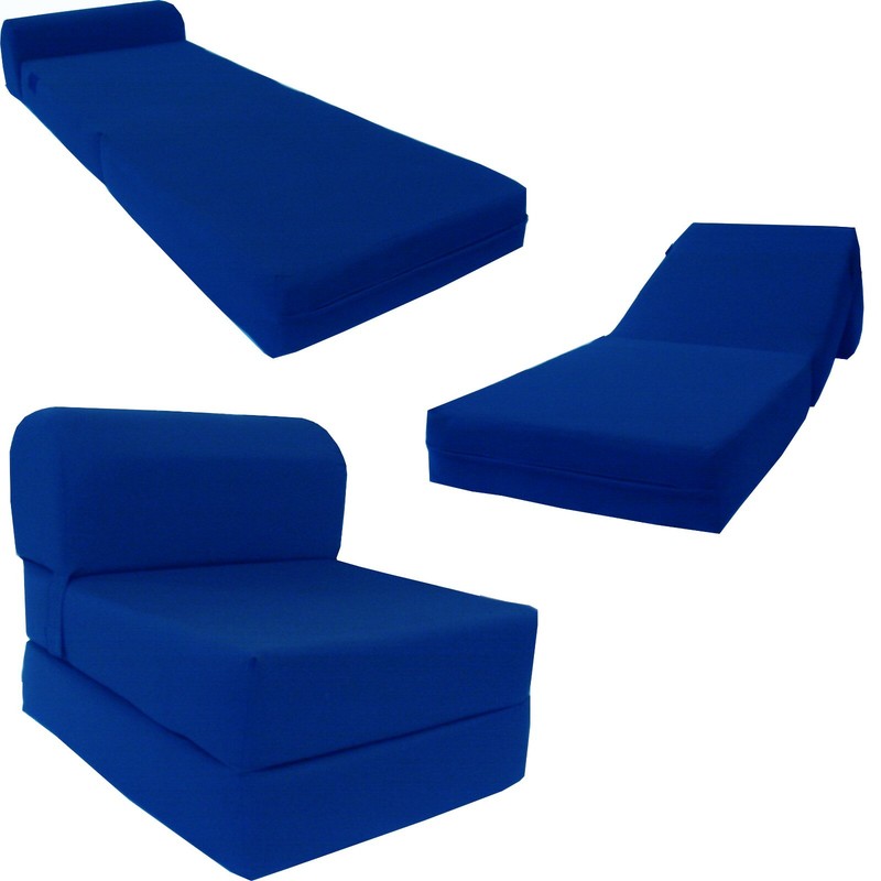 Portable Sleeper Chair Folding Foam Beds, Sofa, Couches 6x24x70 Royal Blue