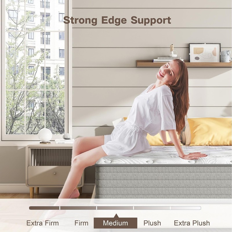 12" Cal King Hybrid Spring Gel Memory Foam Mattress California King Bed In a Box gallery