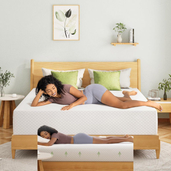 Queen Size 10” Memory Foam Mattress EGOHOME Medium Firm 80x60 Comfortable Sleep