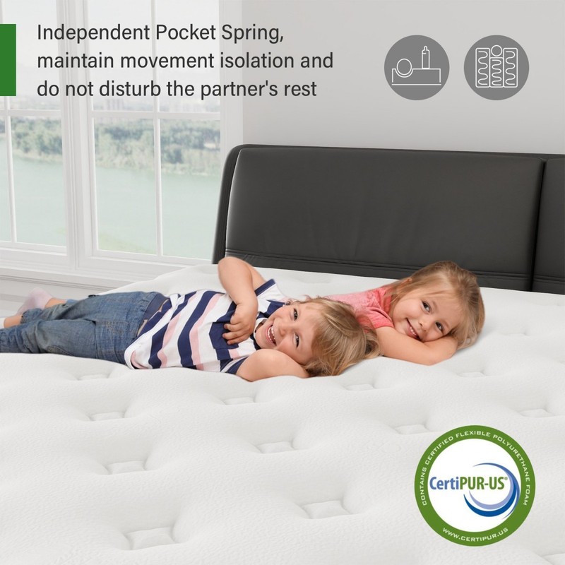 12 Inch Queen Size Mattress Gel Memory Foam Pocket Spring Hybrid Medium Firm Bed gallery