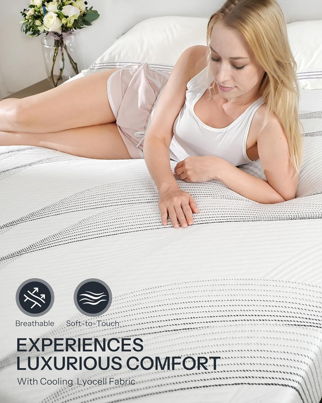 12" Queen Hybrid Mattress - Copper Gel Memory Foam, Hypoallergenic & Odorless gallery