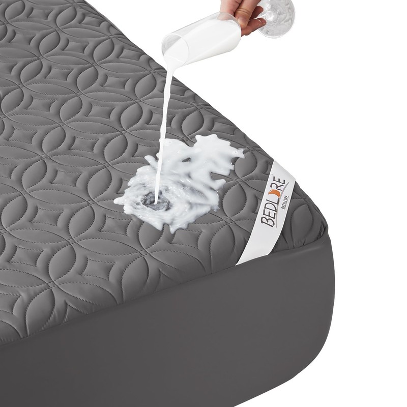 BEDLORE Waterproof Mattress Protector, King Size Pad King, 1 Gray