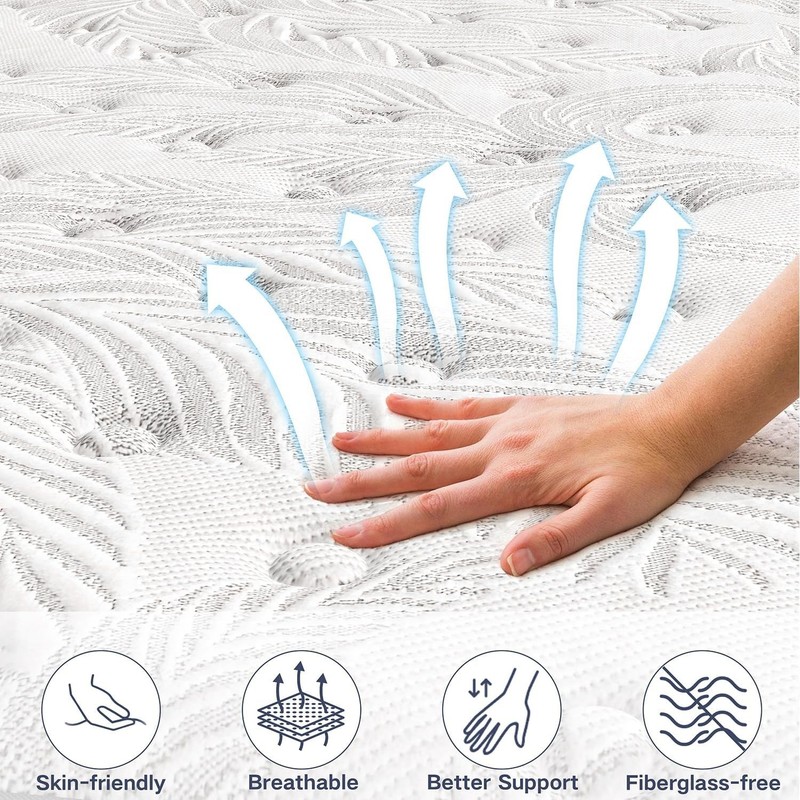 12" Cal King Hybrid Spring Gel Memory Foam Mattress California King Bed In a Box gallery