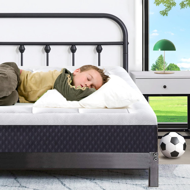 6 Inch Twin Mattress for Kids Adults Single Bed, Breathable Gel-Memory Foam plus gallery