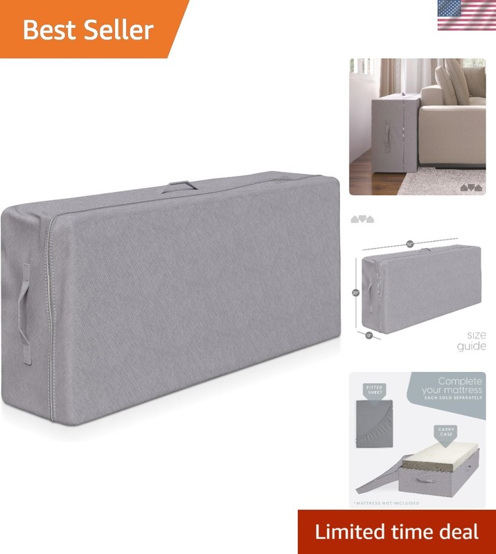 Durable Zippered Carry Case for Full Size 4" Tri-Fold Mattress - Travel Ready