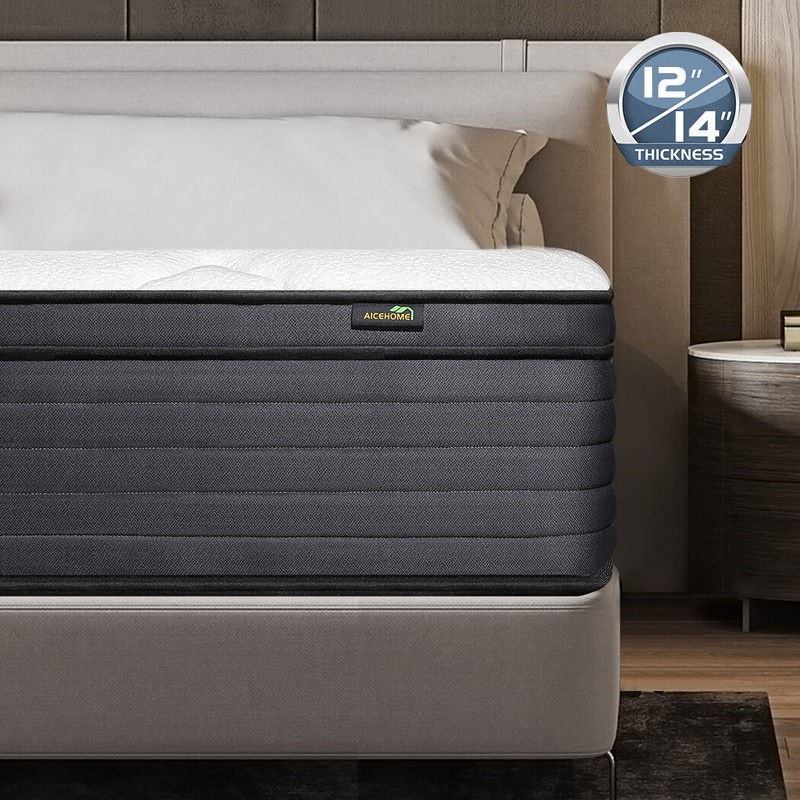 14″ 12″ 10″ Twin Full Queen King Hybrid Mattress Gel Memory Foam Pocket Spring