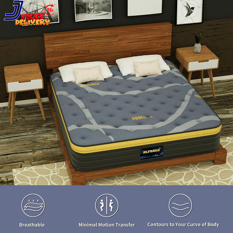 Short Queen Mattress RV Mattress 12 Inch Pillow Top Pocket Spring Hybrid Mattres gallery