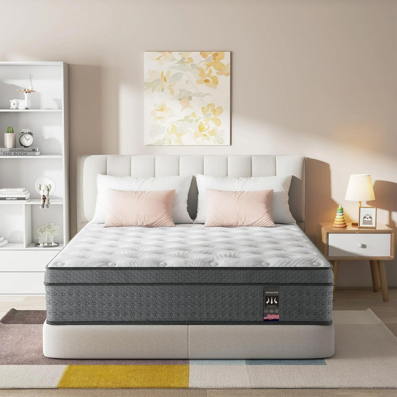 14″ Twin XL Mattress Cooling Gel Memory Foam Twin XL Spring Hybrid Mattress