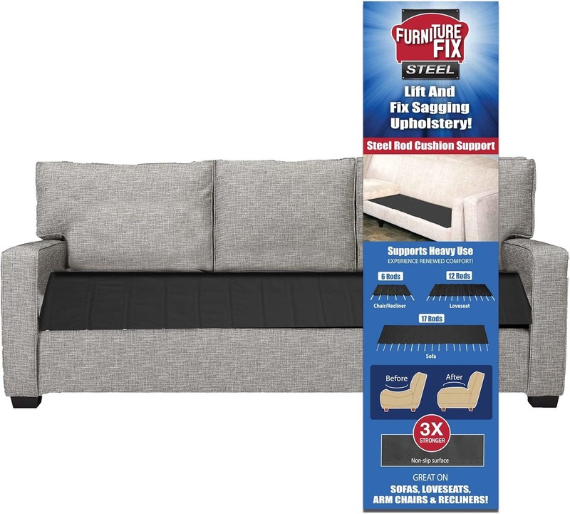 Furniture Fix Steel for Chair, Sofa, Loveseat, Sofa (66 x 17"), Black