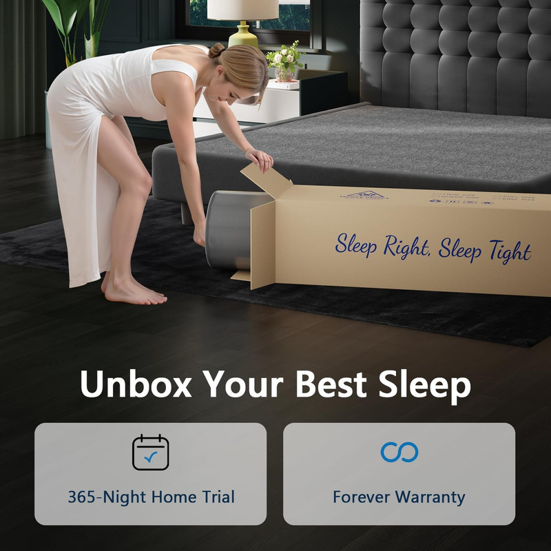 Twin Mattress, 10 Inch Luxury Hybrid Twin Size Mattress in a Box, Cooling Gel Me gallery