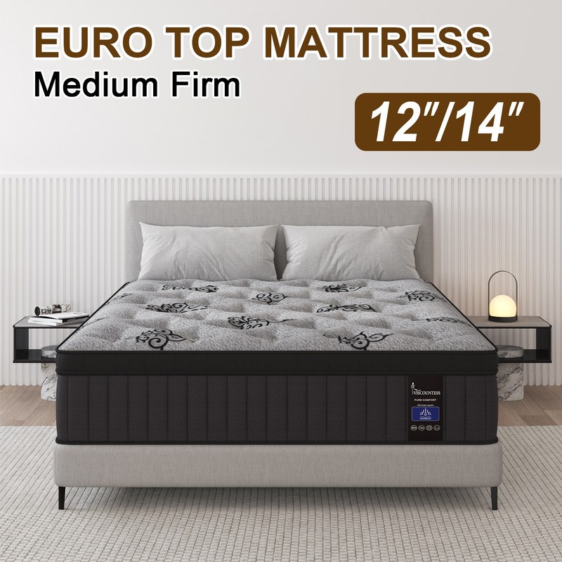 9″ 12″ 14″Gel Memory Foam Hybrid Spring Mattress Twin Full Queen King in A Box