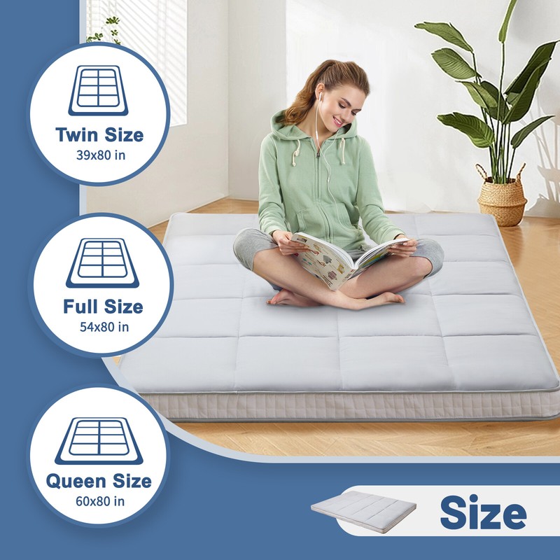 Japanese Floor Mattress Futon Mattress Foldable Roll Up Sleeping Tatami Mat New gallery