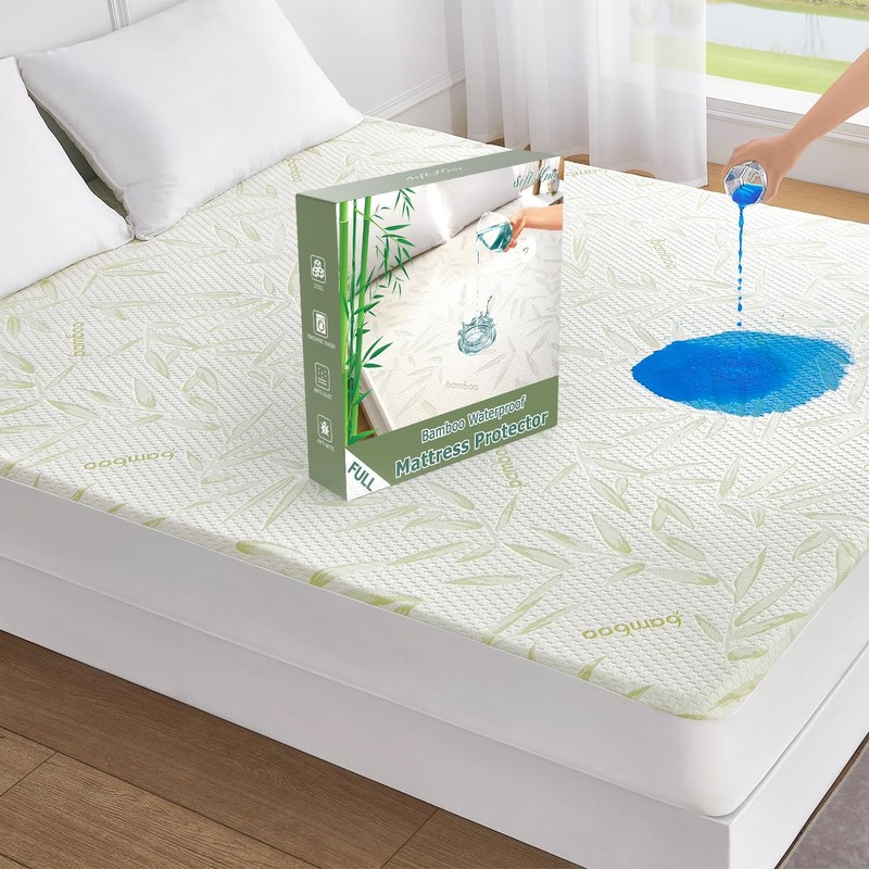 Full Size Mattress Protector Waterproof Full, Rayon Bamboo-new Pattern