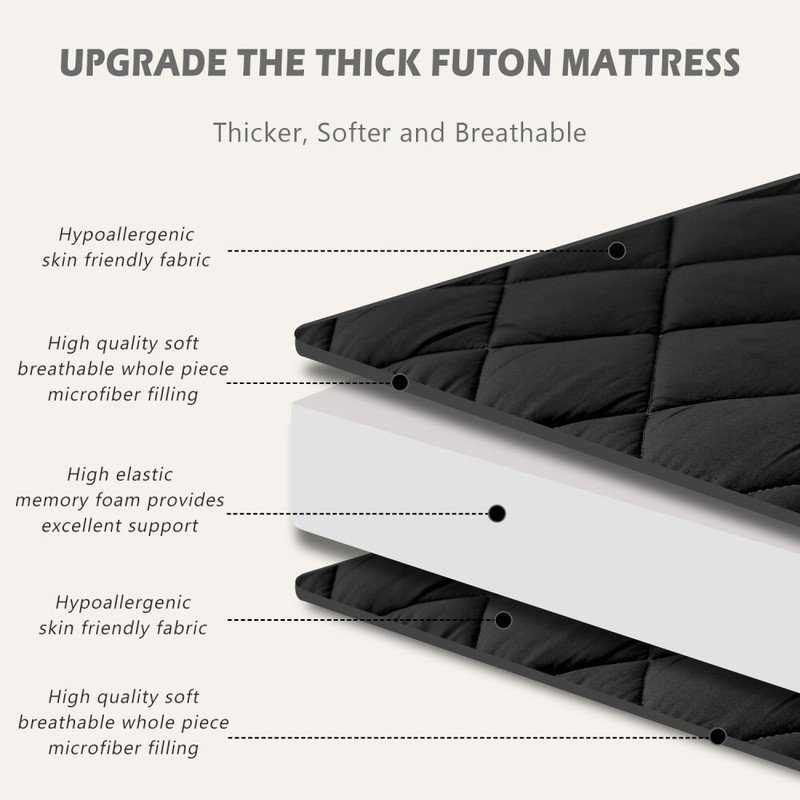 MOPHOTO Futon Mattress Extra Thick Sleep Mat for Adults Japanese Floor Mattress gallery