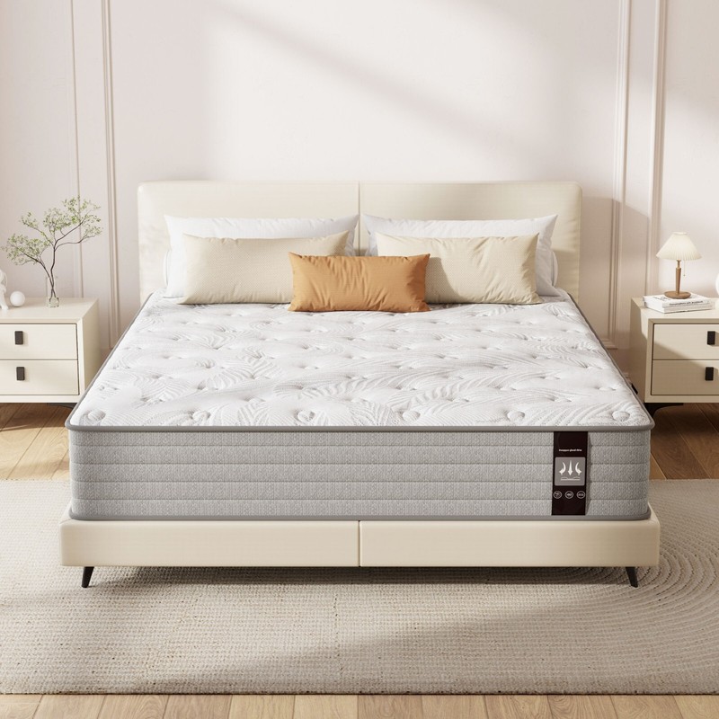 12" Twin Hybrid Mattress in a Box Gel Memory Foam Independent Spring Mattress