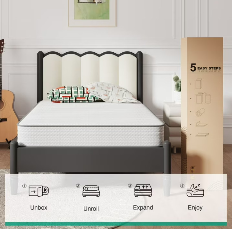 Avenco CozyNest 6″ Twin Size Medium Supportive Innerspring Mattress Twin