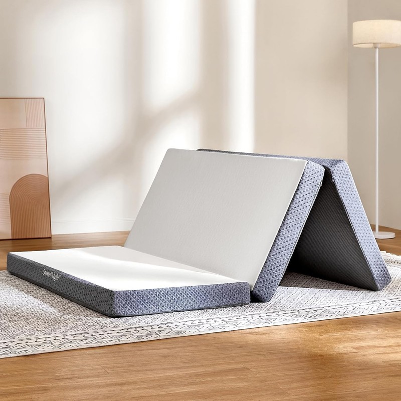 Tri Folding Mattress 4-inch Foldable Mattress W/ a Collapsible & Washable Cover