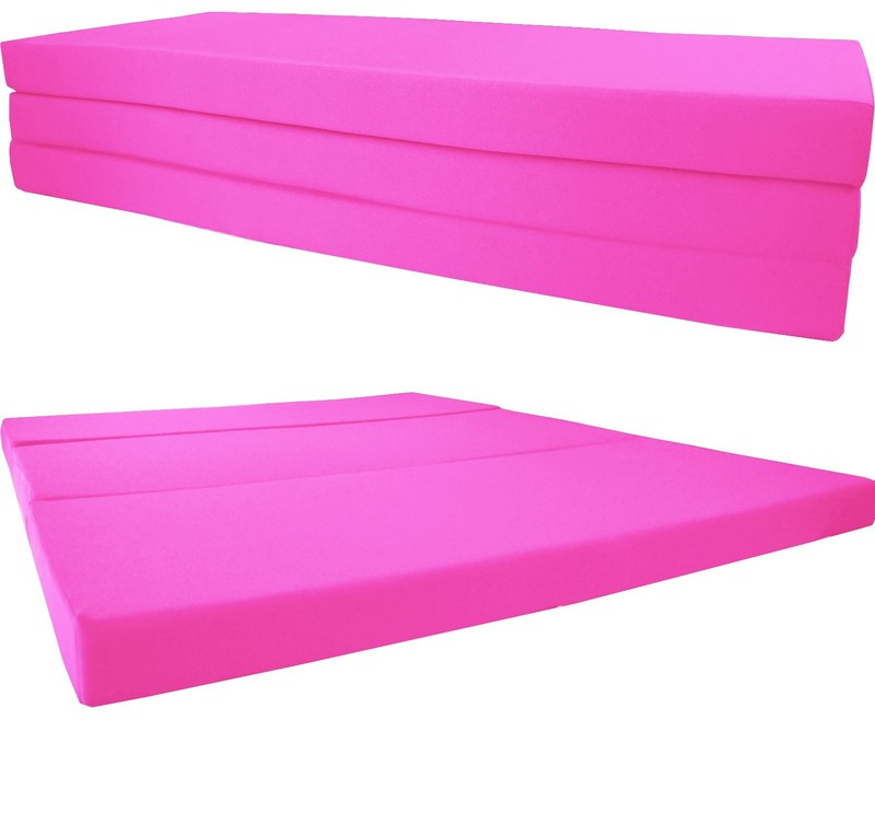 Queen Trifold Foam Beds, Foldable Mattresses, Cushions, Seats 4x60x80, Pink
