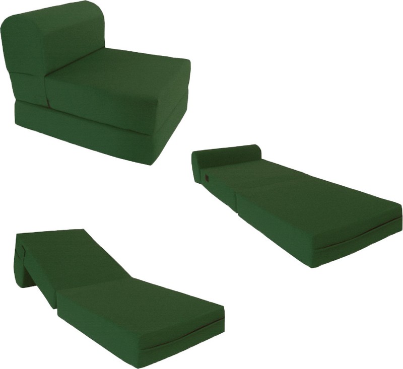 Flip Chair Folding Foam Beds, Foldable Guest Sofa Bed, Couch 6x24x70, Hunter