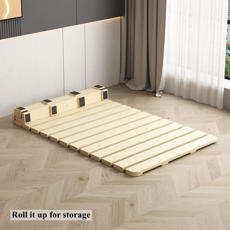 Breathable Moistureproof Bed Plate Guest Tatami Matwood Rolltype Slatted Bed Jap gallery