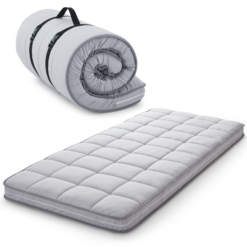 4Inch Cot Mattress Topper,Gel Infused Memory Foam,Machine Washable Thickened ...