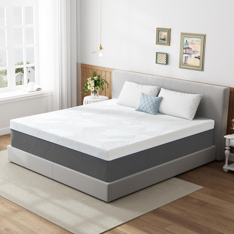 12" Memory Foam Mattress in a Box - Medium Firm, Pressure Relief, Dark Gray