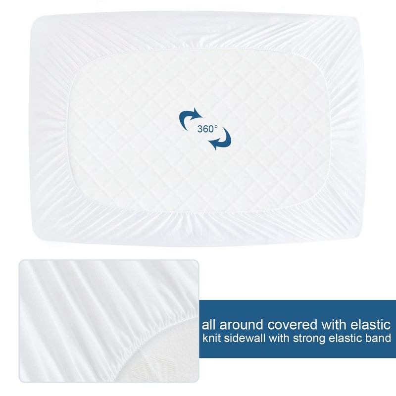 Queen Mattress Protector Waterproof Cover Absorbent Fitted Sheet Queen, White gallery