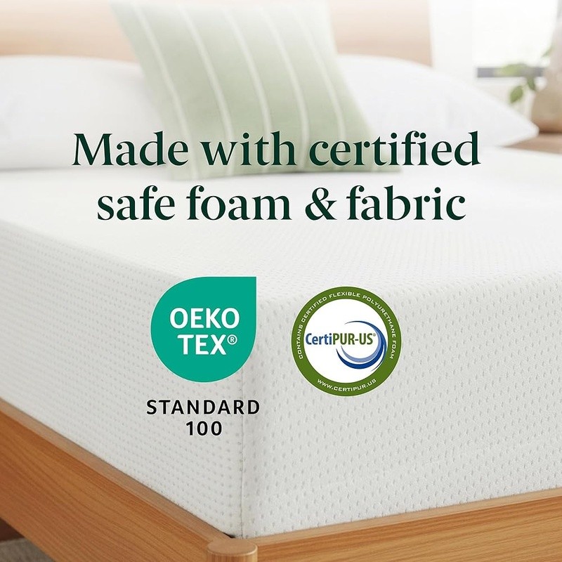 Memory Foam Mattress Medium Firm Pressure Relief Green Tea Charcoal Safe New gallery