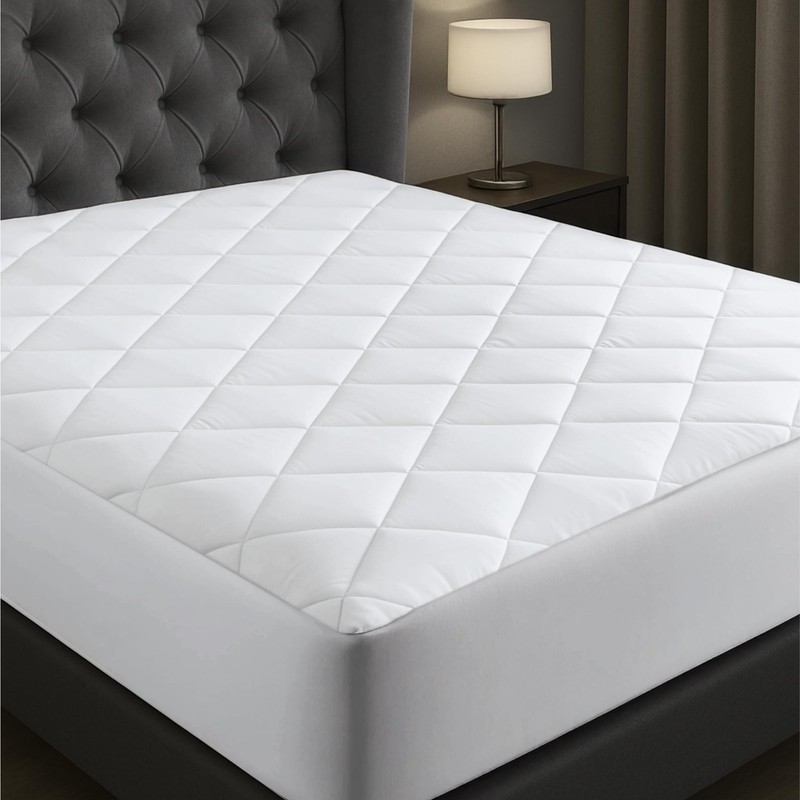 Niagara Cotton Mattress Pad Twin 39x75 - Non Noisy Cooling Twin, White