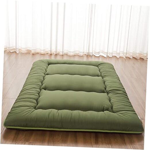 Japanese Floor Mattress, Futon Twin（80″L x 39″W） Green ( 4″th + Dust Cover ）