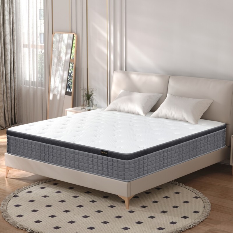 12" 14" Mattress in A Box Pocket Spring Memory Foam Twin Full Queen King Size