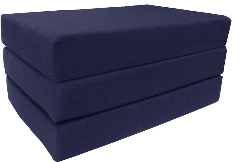 Queen Trifold Foam Beds, Foldable RV Mattress, High Density Foam 6x60x80 Navy