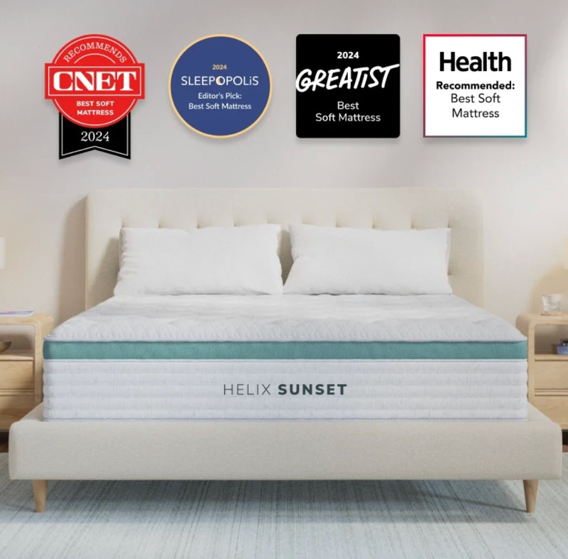 Helix Sunset King Mattress Soft Side Sleeper Hybrid New in Bag Local Pickup NEW