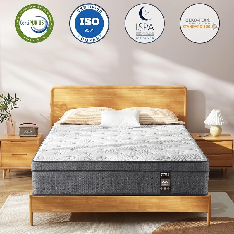 14" Queen Size Mattress in a Box Hybrid Spring Cooling Gel Memory Foam Mattress