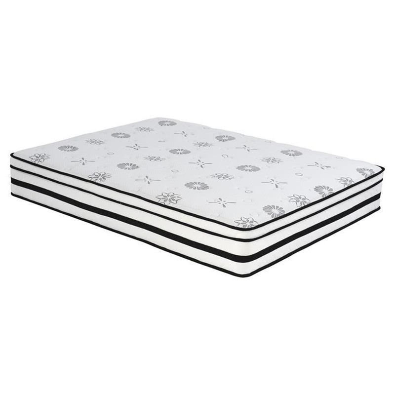 Pemberly Row 12″ Fabric California King Hybrid Mattress in White