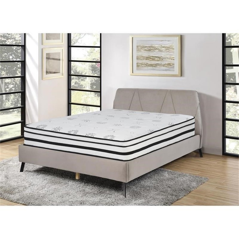 Pemberly Row 12" Fabric California King Hybrid Mattress in White gallery